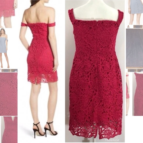 ASTR THE LABEL Off Shoulder Lace Bodycon Dress LRG - Picture 2 of 8